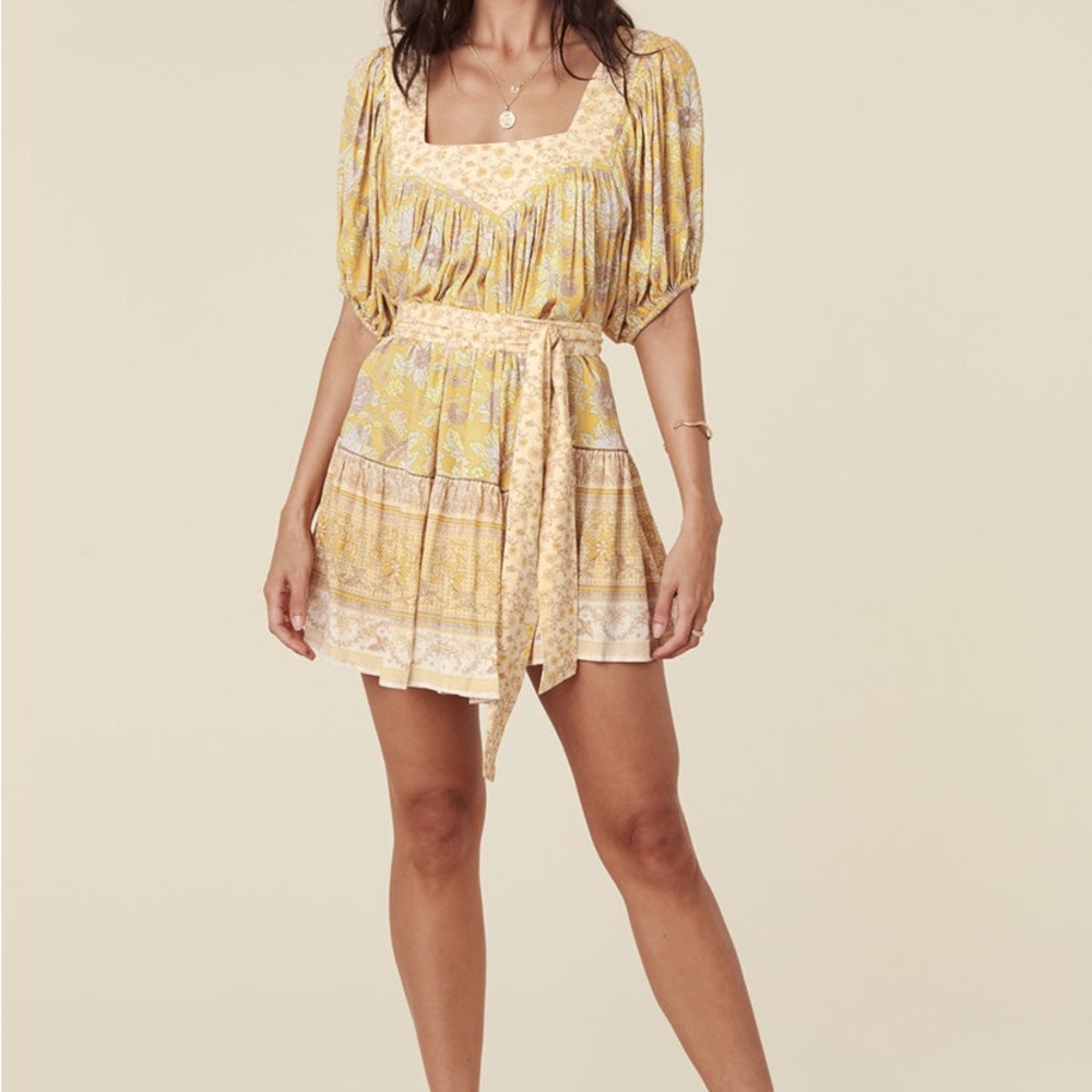 Spell Yellow Floral Mini Dress